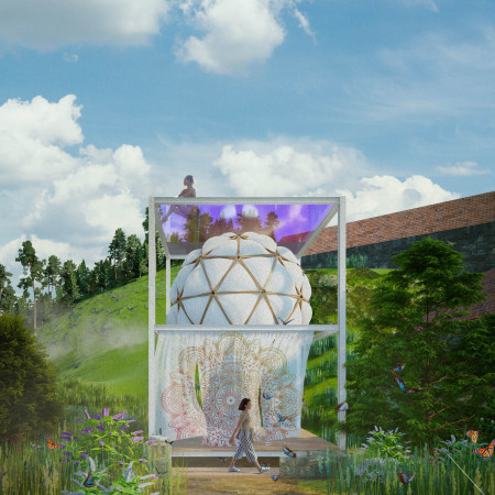Geodesic Dome Structure Featuring Sustainable Materials for Mindful Community Retreat