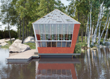 Self-Sustaining Home with Bamboo Structure and Hydroponic Garden