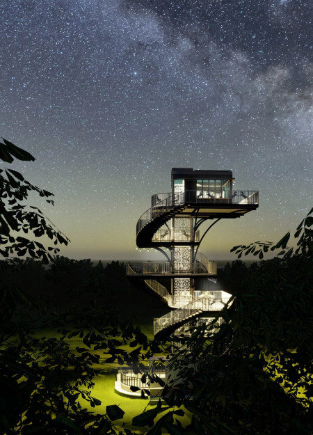 Nature-Inspired Tower Featuring Local Materials and 360-Degree Views