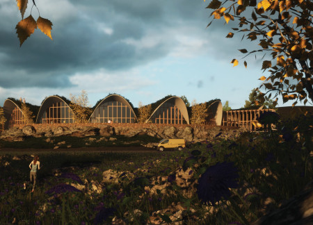 Modular Tile Vaults and Local Stone Create a Sustainable Community Hub