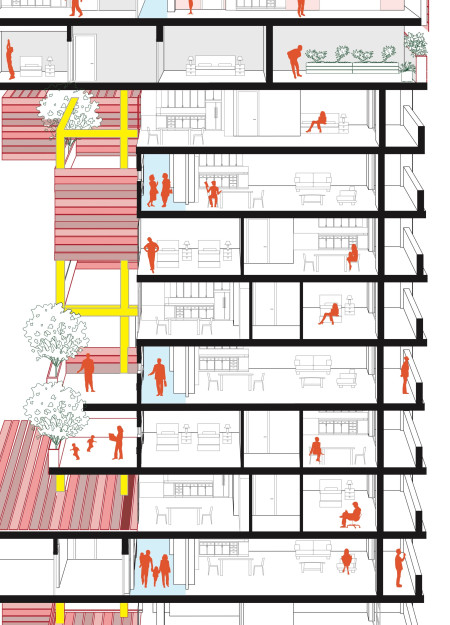 Aluminum Panels and Steel Frame Enhancing Community Living in a Historic Context