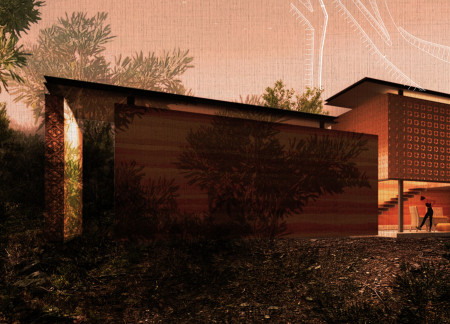 Ceramic-Inspired Walls and Rammed Earth Integration in a Community Wellness Center