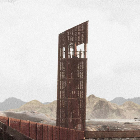 Perforated Steel Structures Embracing Hot Springs in Volcanic Landscape