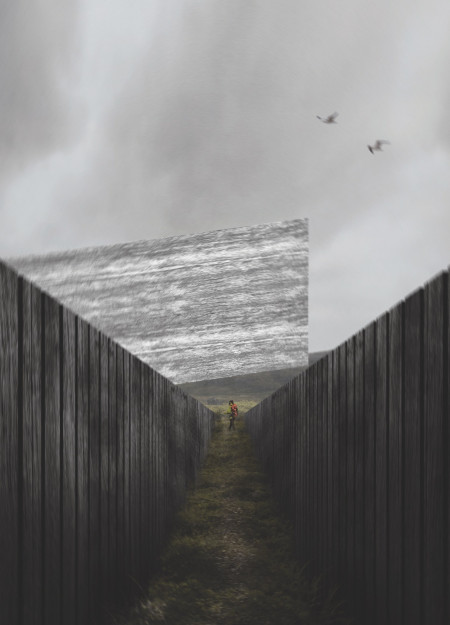 Wind-Sculpted Cinema with Compacted Earth Walls and a Green Roof