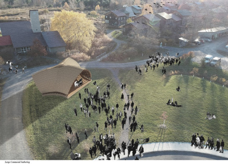 Community Pavilion Crafted from Local Hardwood with Robotic Techniques