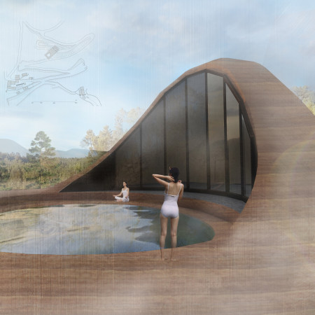 Rammed Earth Retreat with Catenary Arch and Natural Landscape Integration