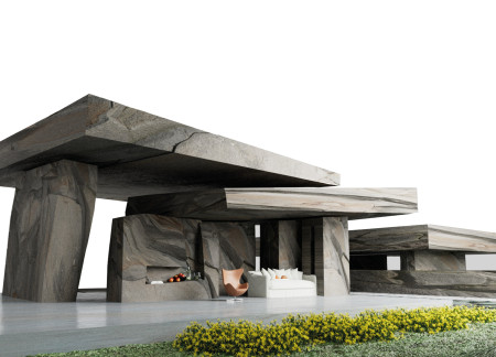 Charred Wooden Shingles and Cross-Laminated Timber Panels in a Nature-Integrated Residence