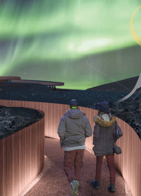 Basalt Cladding and Glulam Structures Harmonizing with Iceland's Volcanic Landscape in a Community Caf&eacute;