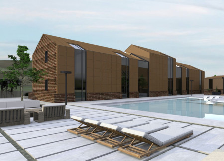 Repurposed Structures Featuring Reclaimed Brick and Terracotta in a Communal Tuscan Setting