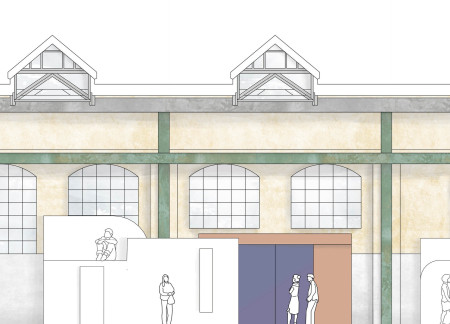 Sculptural Living Spaces Within Adaptive Reuse of Industrial Hall