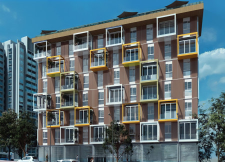 Triple-Glazed Windows and Steel Framework Supporting Flexible Community Housing