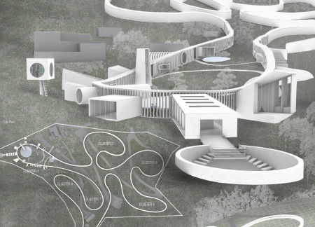 Sensory Pathway Connecting Contemplative Pavilions in a Mountainous Landscape