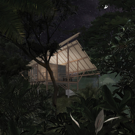 Charred Wooden Shingles and Textured Concrete Create a Versatile Community Space