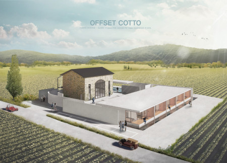 Water Features and Wooden Panels Crafted Within a Community Wine Space