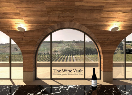 Rammed Earth Vault Embracing Natural Views for Wine Tasting
