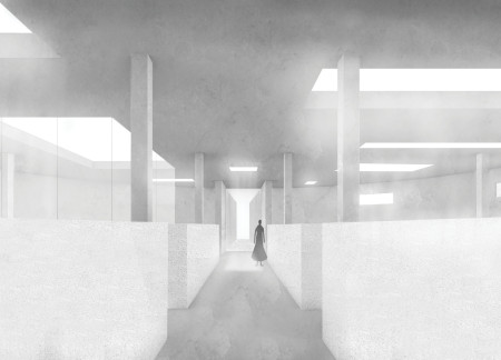 Journey Through Buried Spaces with Natural Light and Reflective Geometry