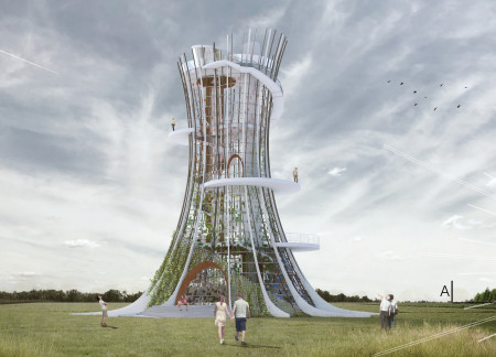 Curved Steel Structure with Kinetic Polycarbonate Panels Enhancing Community Connection