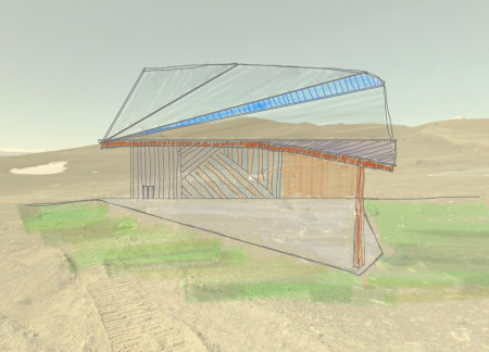 Charred Wooden Shingles and Large Glass Panels Create Seamless Interior-Exterior Connection in Residential Space