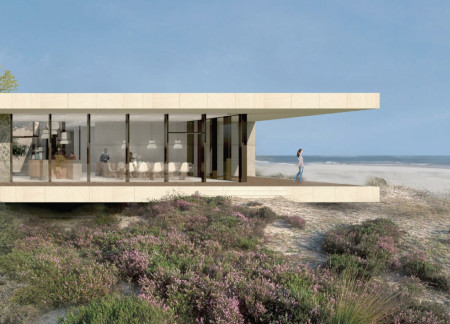 Calming Horizontal Slabs Integrating Nature in Coastal Hospice Care