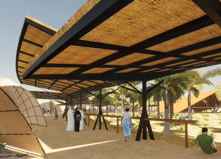 Woven Palm Eco-Lodges Promoting Community in Desert Habitat