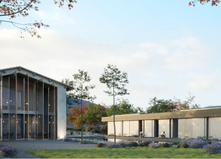 Mineralized Wood Structures That Embrace Nature with Semi-Permeable Facades