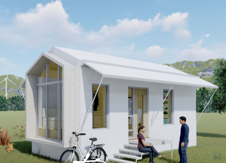 Bamboo Plywood Microhome with Integrated Solar Energy Solutions