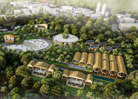 Rustic Brick and Metal Residence Amidst Olive and Almond Groves