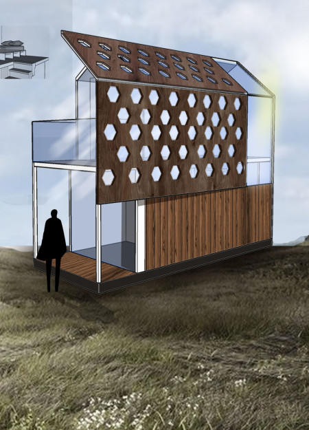 Joinery Staircase and Movable Roof in Compact Timber Living