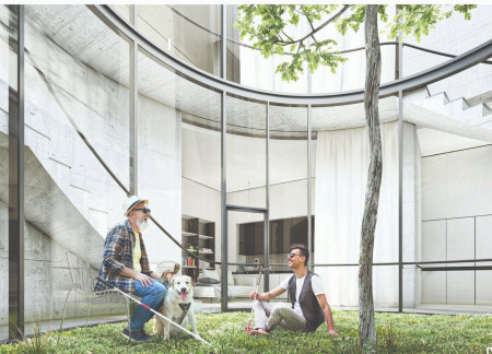 Tactile Living Spaces with Aerated Concrete and Thermal Insulation for Visually Impaired Residents