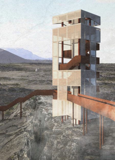 Curvilinear Promenade Framed by Corten Steel and Translucent Polycarbonate