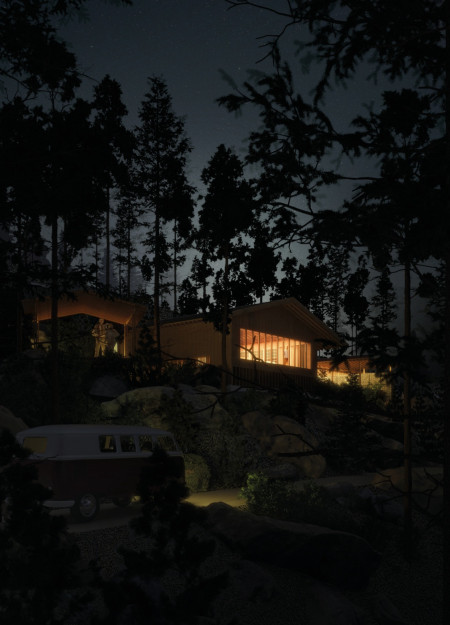 Rammed Earth Serenity and Cork Integration in a Mountain Yoga Retreat