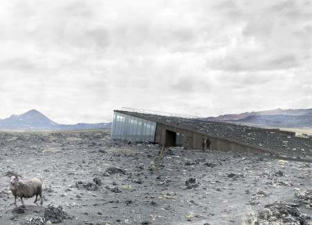 Gabion Baskets and Volcanic Stone Create a Multi-Functional Space at the Base of a Volcano