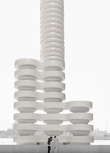 Flexible Office Spaces Supported by Metallic Beams and Concrete Cores