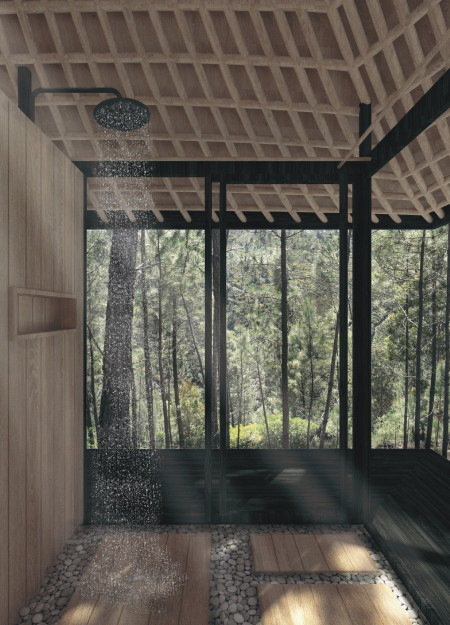 Charred Wood Cladding and Natural Ventilation in a Valley Retreat