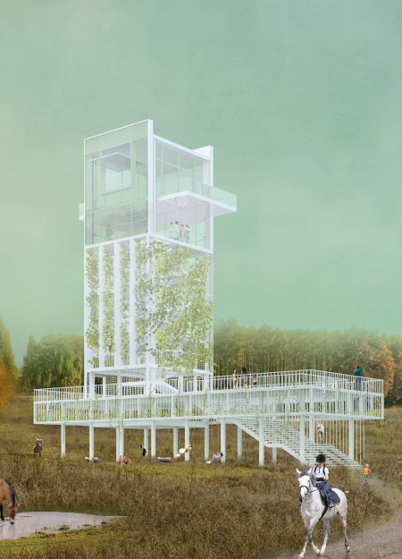 Panoramic Views Supported by H Steel Beams and Wire Mesh Integration