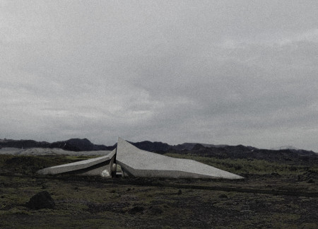 Geological Pavilion with Local Stone and Integrated Outdoor Cinema