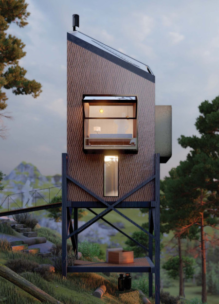 Elevated Wellness Retreat Featuring Sustainable Timber Structure and Rainwater Harvesting Systems