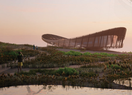 An Elevated Wildlife Observation Structure Designed for Wetland Conservation