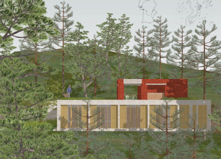 Curvilinear Form and Ultramarine Accents in a Tranquil Wellness Retreat