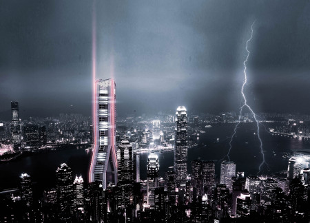 Steel Framework Elevates Modular Office Tower Above Rising Waters