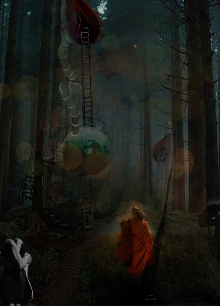 Compostable Tents and Orange Light in Rebirth Spaces