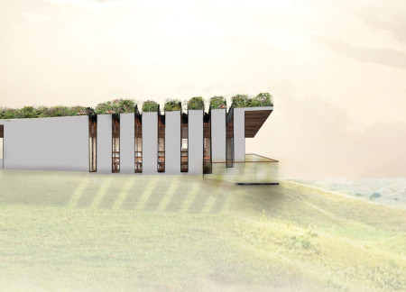 Natural Stone Portal and Oak Embrace in a Vineyard Tasting Room