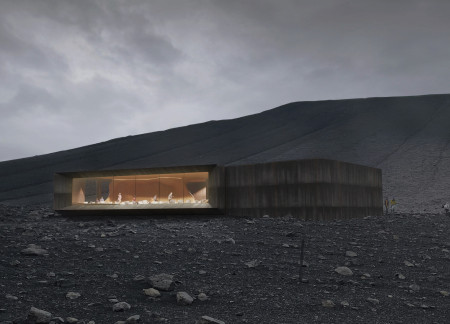 Warmth Within an Earthen Fissure Crafted from Oxidized Steel