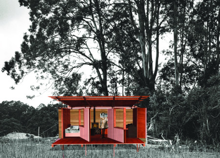 Rammed Earth Walls and Operable Facades Enhance a Sustainable Retreat in the Landscape