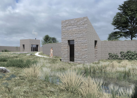 Curved Pathways and Natural Ecosystems in a Community Retreat