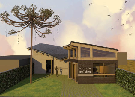 Rainwater Harvesting and PET Wool Insulation in a Radial Layout Music School Residence