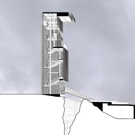 Moir&eacute; Pattern Facade with Expanded Metal and Interactive Viewing Platforms