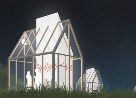 Central Chimney and Glass Fa&ccedil;ade Inhabiting Nature on the Venta River