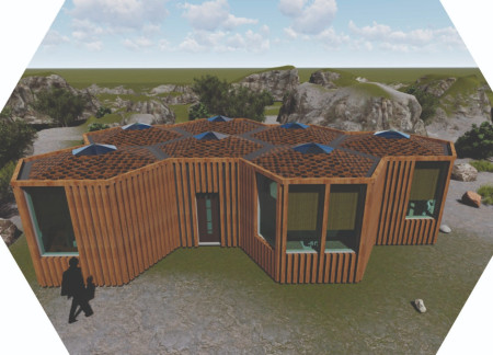 Galvanized Steel Structure with Hexagonal Geometry in a Portuguese Landscape