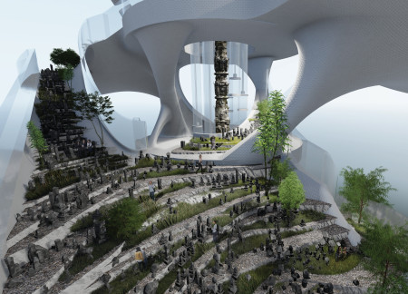 A Tower in Reinforced Concrete and Glass Urban Memorials with Vertical Gardens